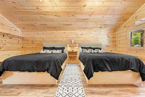 Cabin #8: Studio style layout with kitchenette and a large gravel parking pad beside the cabin for easy boat or trailer storage. - Image 4