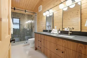 Log Cabin With Shou Sugi Ban Fireplace - Vh401 4 Bedroom Home - Image 3