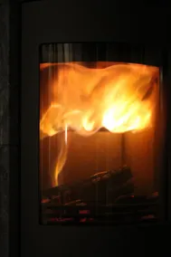 A Golden Fall in a Vacation Home with a Fireplace - Image 2