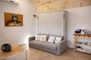 Casina Matilde is a charming retreat carved into an ancient tuff quarry, with walls that tell stories from distant times. This gem, featuring its characteristic barrel vaults, offers a bright furnished veranda for moments of pure stillness, a spacious ro - Image 5