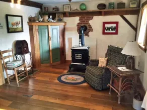 1800’s restored log cabin on 26 private rolling wooded acres with sunset views - Image 3