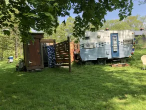 Glamping with sheep in a renovated 1972 Ace camper on 48 acres - Image 5
