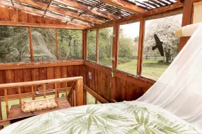 Romantic Glamping escape with wood fired hot tub/hiking, near hidden waterfalls. - Image 5