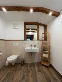 Vacation apartment with a view of the beer garden, shower, toilet, and balcony - Image 2