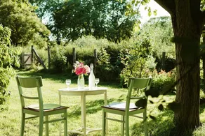 Stylishly furnished fieldstone barn with dining room and terrace by the village pond - Image 5