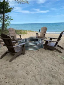 House is located on Lake Huron with a private beach - Image 4