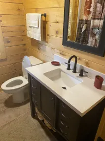 New 2/2 Log Cabin, Rushing Trout Stream, Hot Tub, Fireplace, 8 acres, WiFi - Image 4