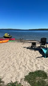Waterview Trailer on Georgian Bay w/ kayaks and paddleboard and sandy beach - Image 2