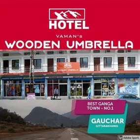 Hotel Wooden Umbrella - Image 1